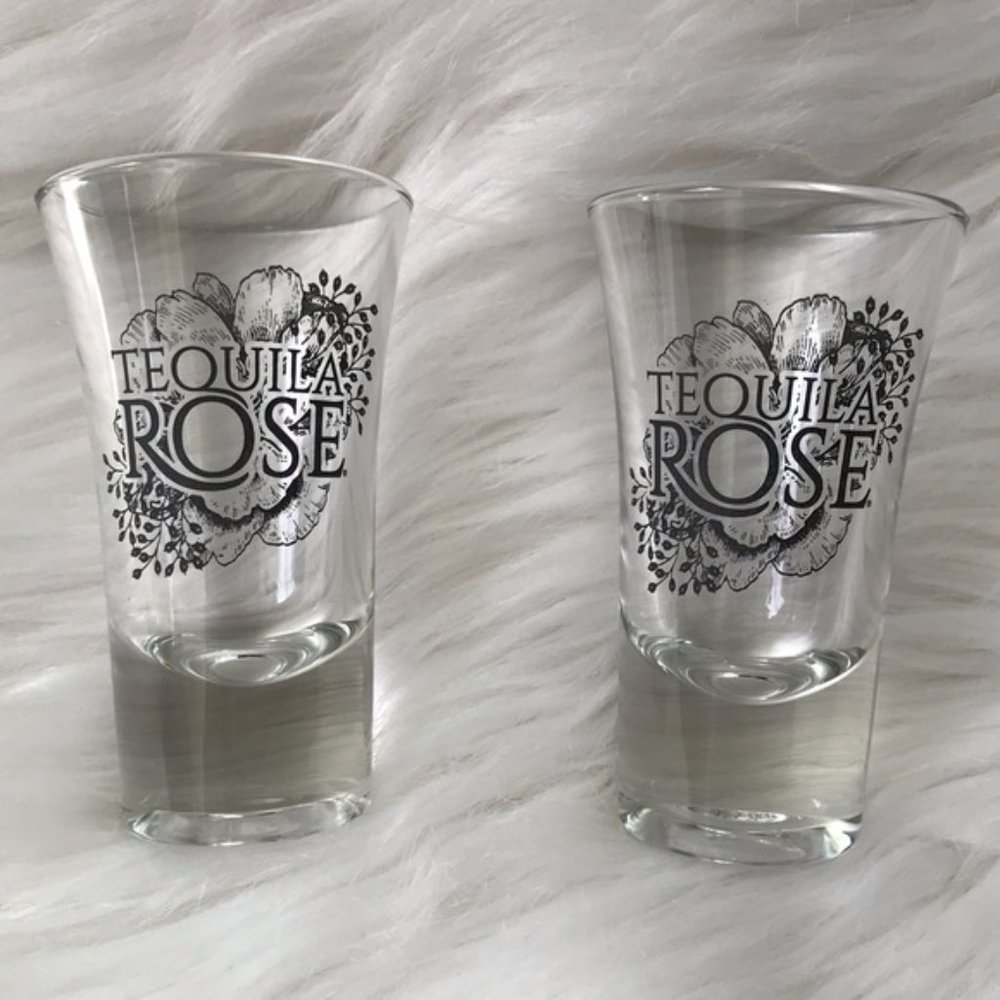 2 New TEQUILA ROSE Limited Edition Highball Shot Glasses